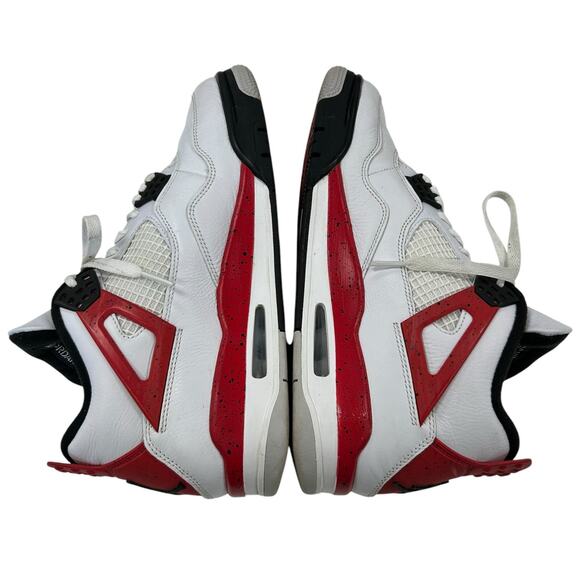 Nike Air Jordan 4 Retro Flight White Fire Red Black Lace Up Sneakers Mens 9 main image 4